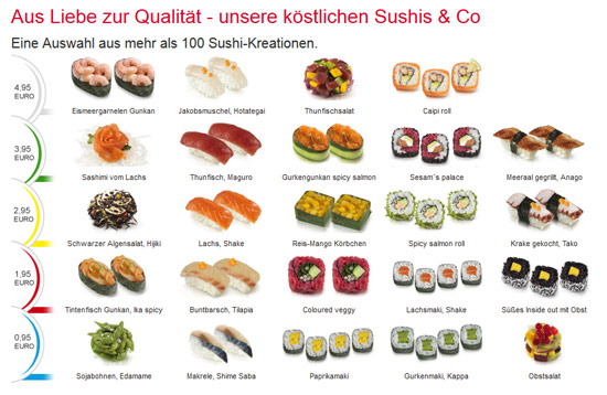 Ein Sushi gratis bei Sushi Circle, wenn man mit MasterCard zahlt