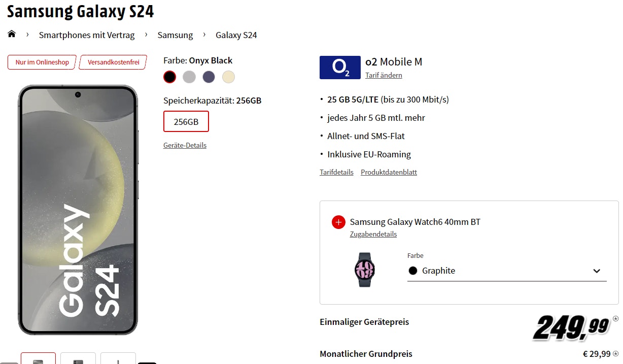 Samsung Galaxy S24 mit Watch