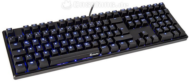 Ducky ONE Gaming Tastatur für 94€ - Mechanische Tastatur, MX-Red, blaue LED