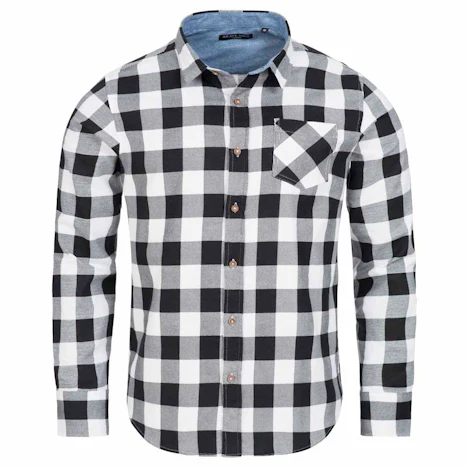 BRAVE SOUL Jack Check Print Flannel Herren Karo Hemd MSH-69JACKF White