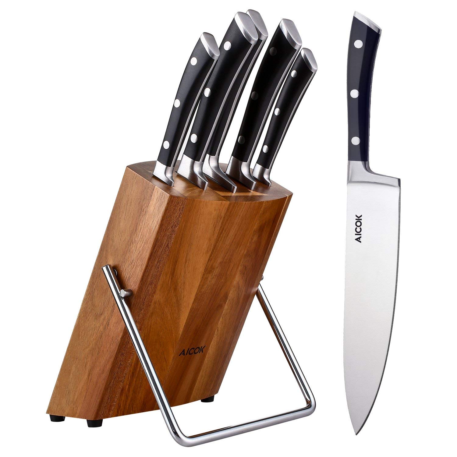 Professionelles Kochmesser set, Rostfreier Spezialklingenstahl,6-tlg für 24,49€