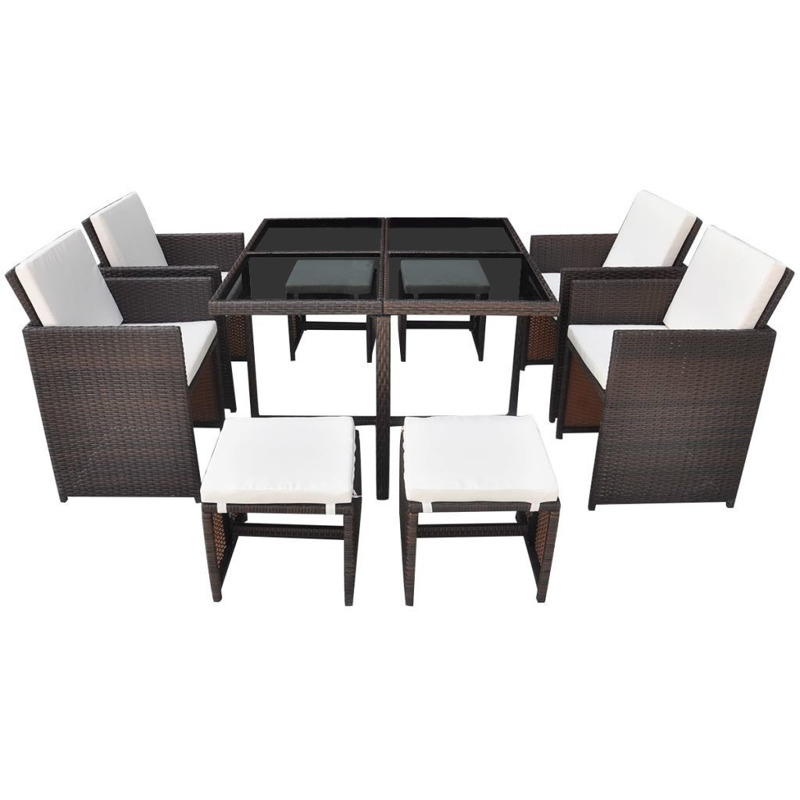 VidaXL Garten-Essgruppe 21-tlg. braun: 393,99€ statt 648,90€