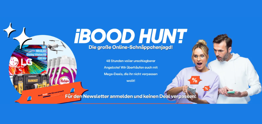 iBood Hunt + Gutschein ⏰⚡ Die große Schnäppchenjagd - z.B. Sage The Bambino Plus Espressomaschine (Tingari) für 349€
