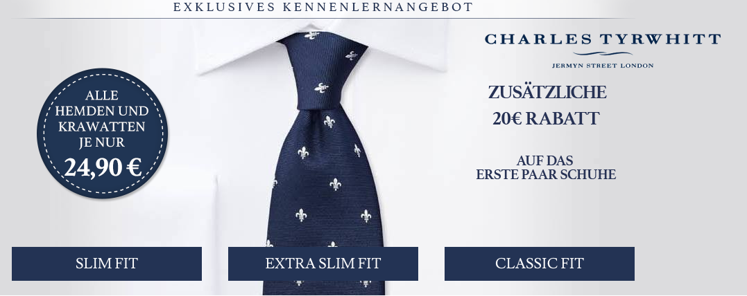 Charles Tyrwhitt-Hemden für 25€