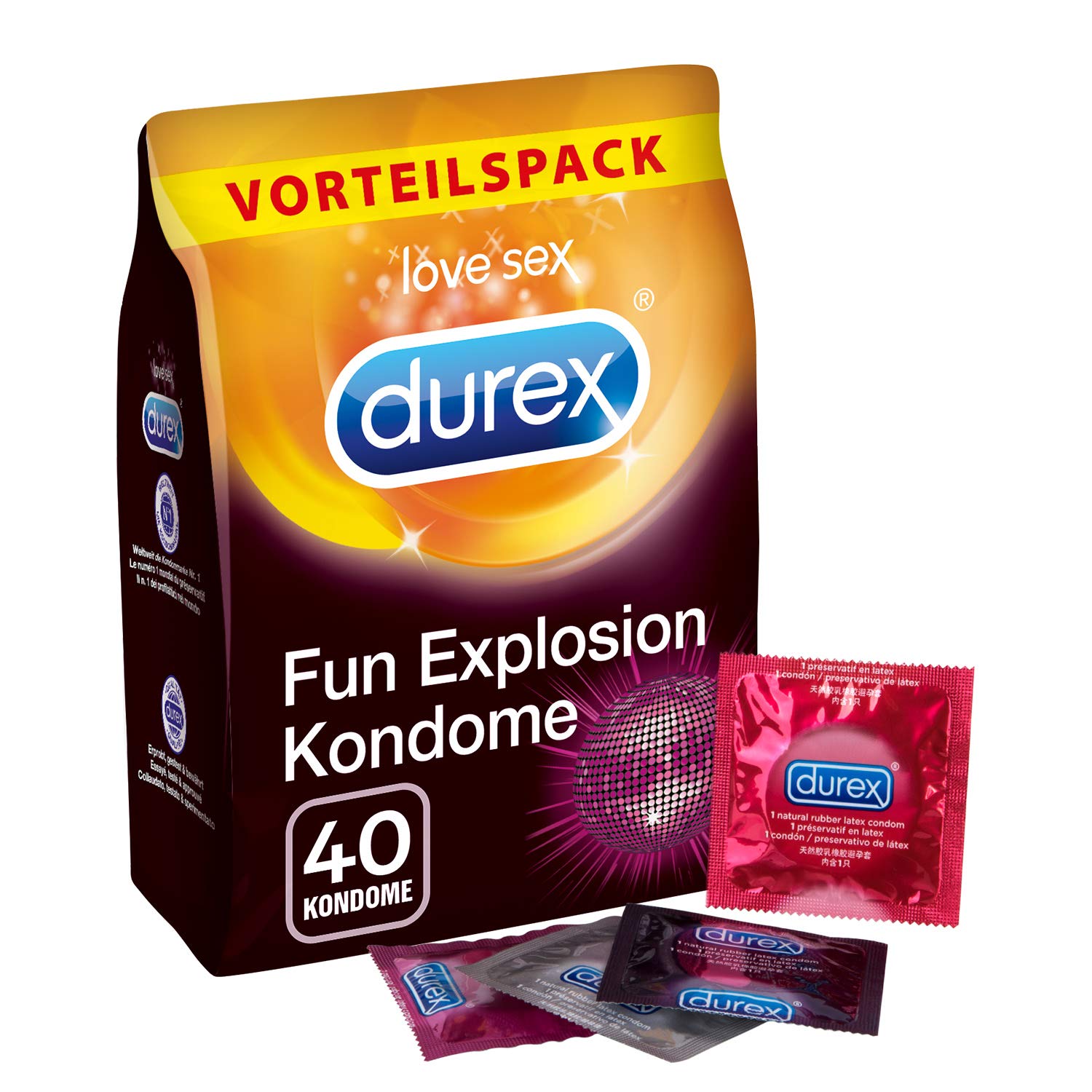 Durex Fun Explosion Kondome 40er Großpackung (1 x 40 Stück)