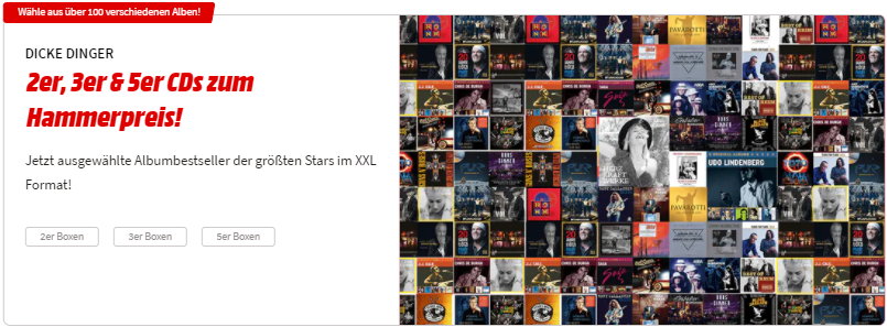 Dicke Dinger Aktion bei Media Markt 🎞️🎵 – 2er, 3er &amp; 5er CDs, DVDs &amp; Blu-rays zum Hammerpreis