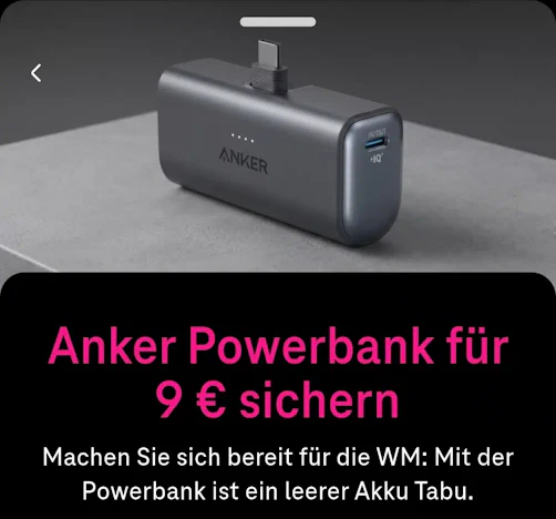 Magenta Moments: Anker Power Bank für nur 9 €