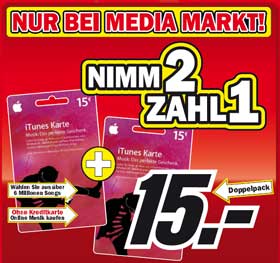 0,50 € pro iTunes Download - Media Markt