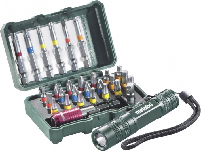 Metabo Bit-Set für 12€ - 29-teiliges Schrauberbit-Set inkl. LED Mini-Taschenlampe