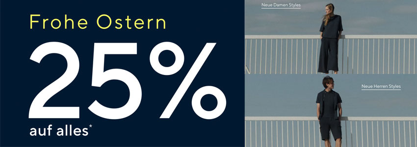 25% Oster-Rabatt auf alles bei Tom Tailor - auch auf Sale-Artikel!
