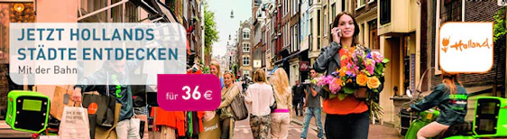 Für 36€ nach Amsterdam mit der Bahn - viele weitere Städte in Holland verfügbar