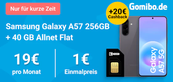 Effektiv nur 5€ mtl. ✨📱 Samsung Galaxy A57 (256GB) mit 50GB Telekom Allnet-Flat