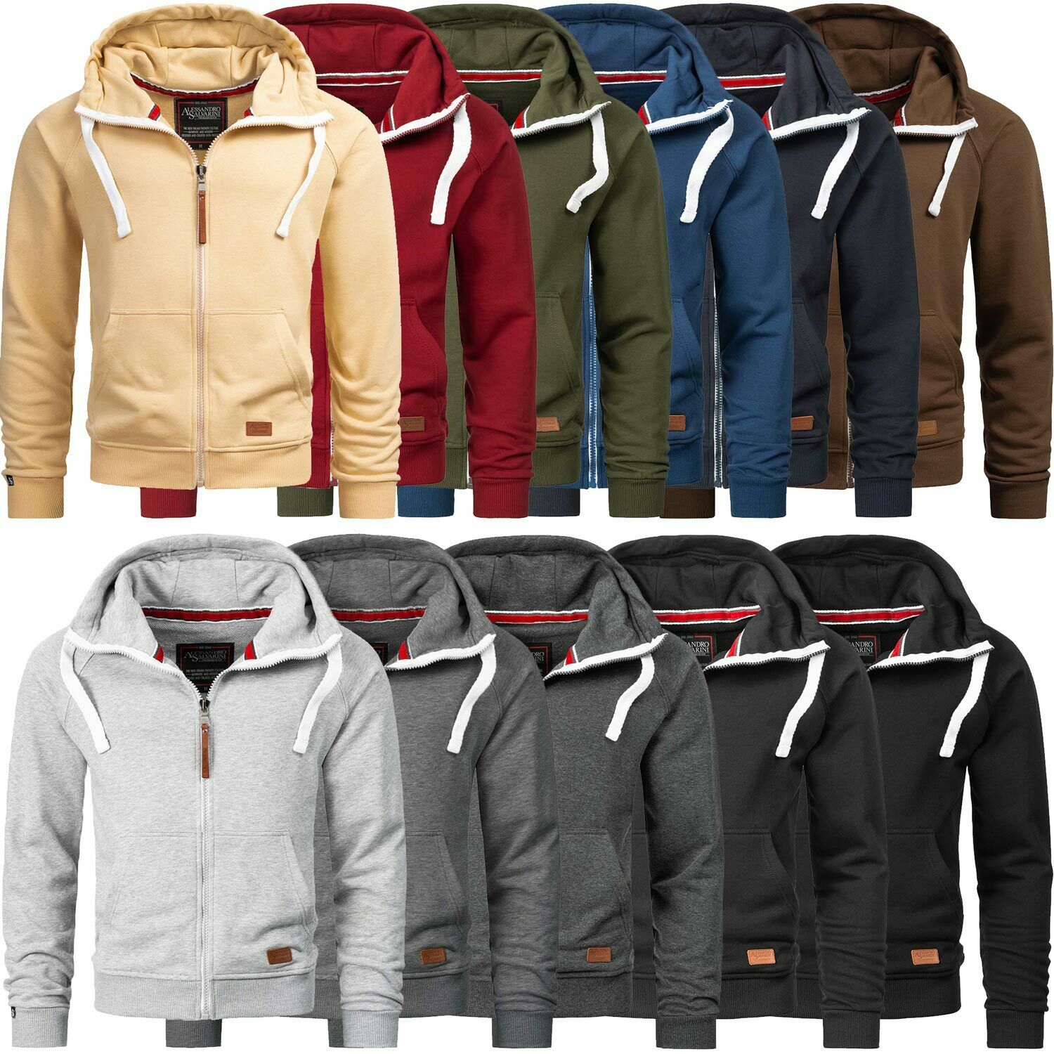 A. Salvarini Herren Sweatjacke versch. Farben