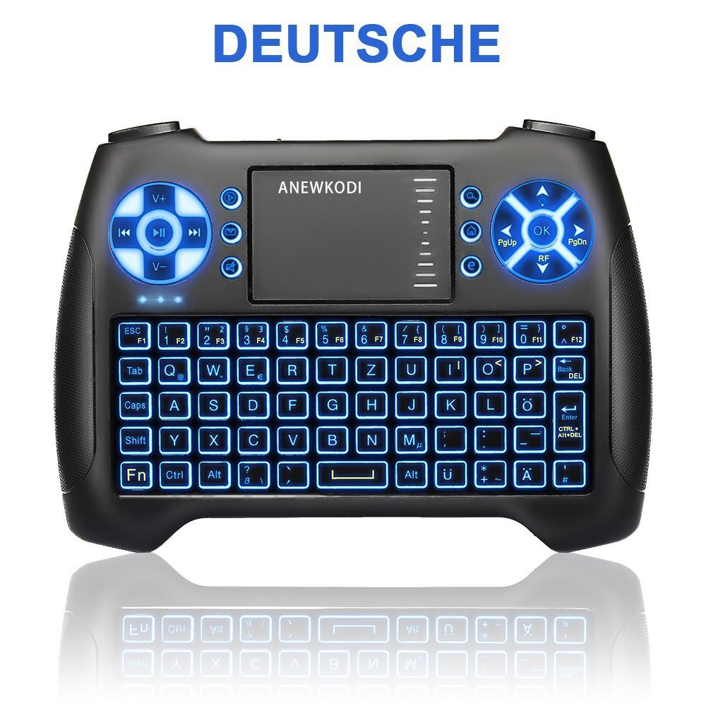 ANEWKODI Mini Kabellose Beleuchtete Tastatur Touchpad-Maus 