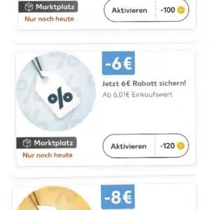 Coupons für Treuepunkte im Kaufland Marktplatz in der App
