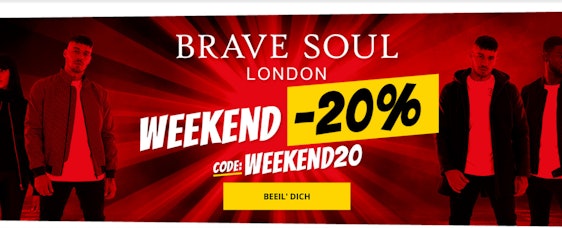 20% SportSpar Gutschein auf 'Brave Soul' - z.Bsp. Review Herren Parka MJK-Reviewer für 24€