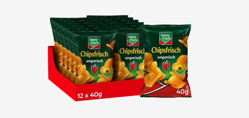 12x funny-frisch Chipsfrisch ungarisch für 8€ - vegan, glutenfrei, ohne Farbstoffe