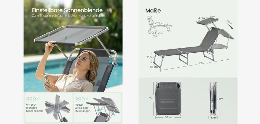 SONGMICS-Zweiteiliges-Set-Klappbare-Sonnenliege-Beispiel