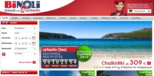 100€ airberlin-binoli Gutschein für Flug+Hotel-Kombireisen