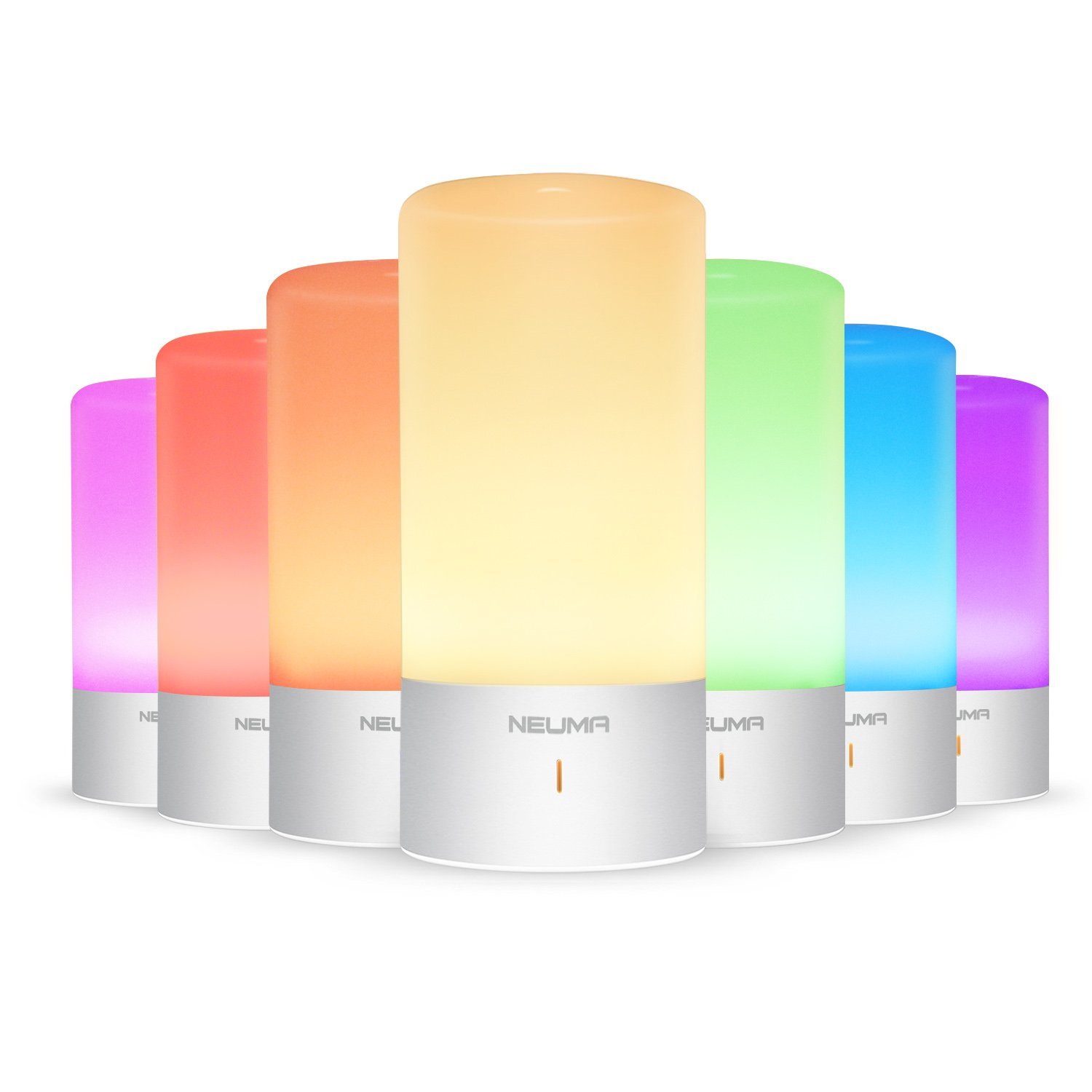 NEUMA Nachttischlampe, wiederaufladbare Tischlampe, dimmbares warmes Licht und 256 RGB-Farbwechselmodus mit Touchbedienung für 14,99€