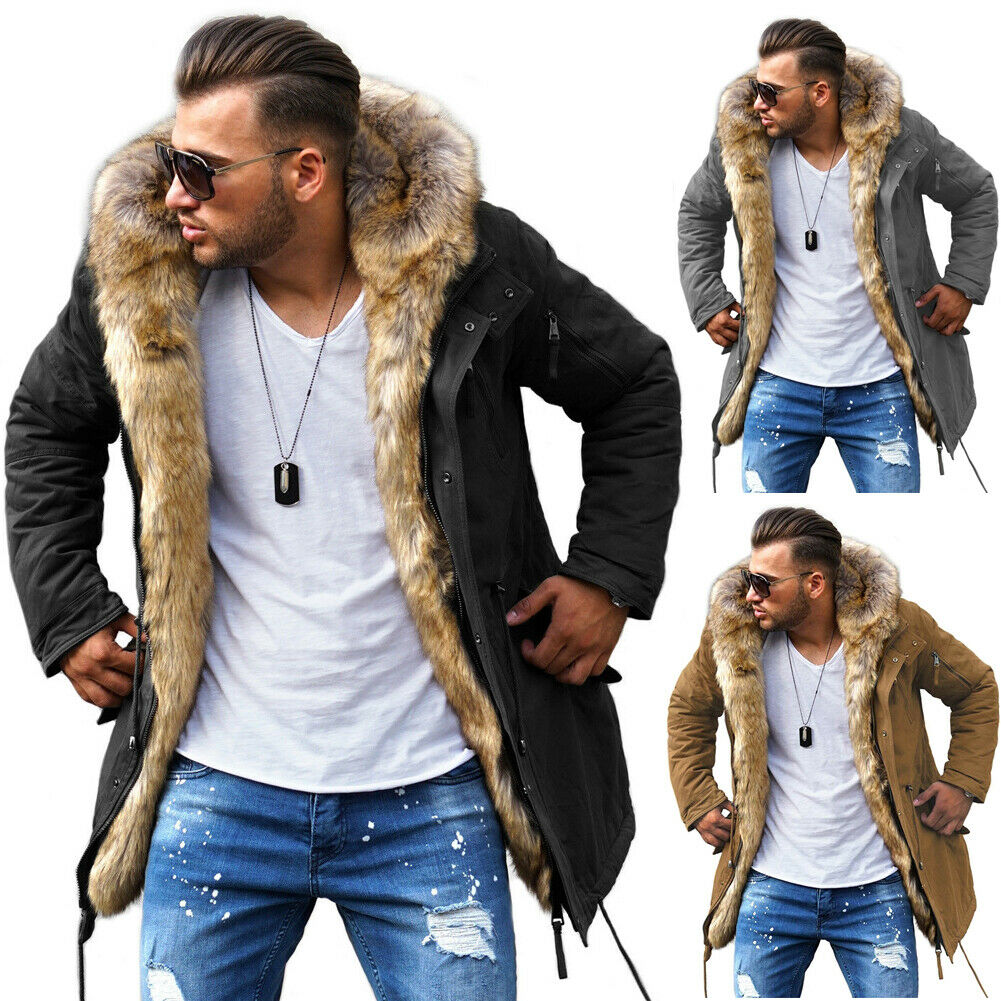 BEHYPE Herren Parka Mantel Winter-Jacke Lang 