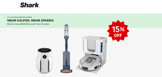 🦈 Sharkclean Aktion: 15% Rabatt auf das 2. Produkt sichern! ✨