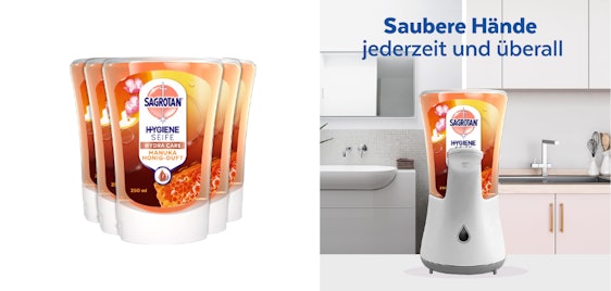 Sagrotan No-Touch Nachfüller für nur 12,02€ – 5 x 250 ml Handseife für automatischen Spender (Prime)