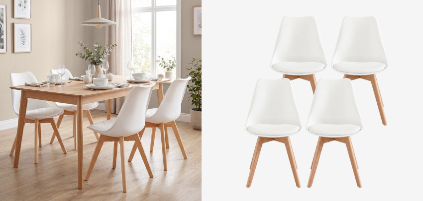 Mit Gutscheincode 🪑 VASAGLE 4er Set Esszimmerstühle für 76€