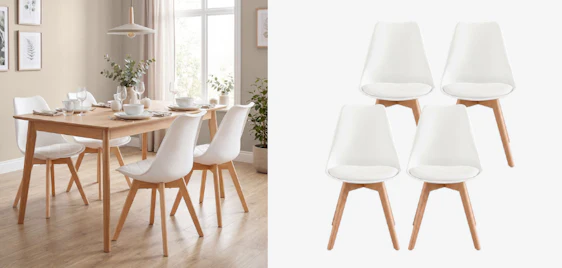 Mit Gutscheincode 🪑 VASAGLE 4er Set Esszimmerstühle für 76€