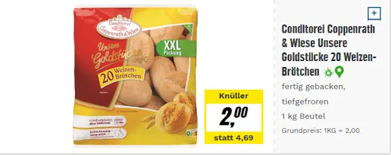 Coppenrath & Wiese XXL Aufbackbrötchen (20pcs.) für 2€ Edeka Rhein-Ruhr