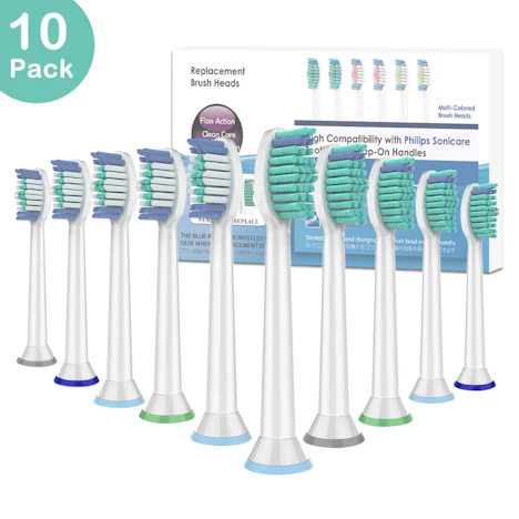 10er Pack Zahnbürstenaufsätze für Philips Sonicare