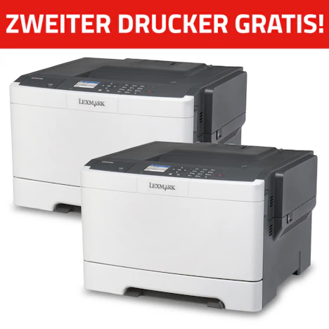2 x Lexmark CS417dn für 139€ - A4 Duplex Farblaser-Drucker mit 30 Seiten/min.