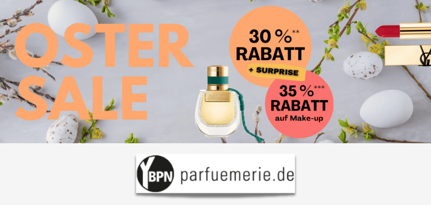 Oster-Spezial bei Parfuemerie.de! 🐰 35% Rabatt auf Make-Up &amp; 30% auf (fast) Alles ✨