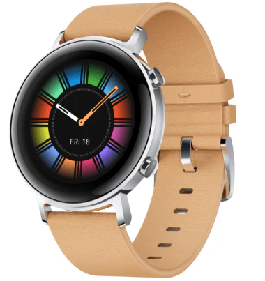 HUAWEI Watch GT 2 42mm Classic Smartwatch, Leder, 130-200 mm, Beige
