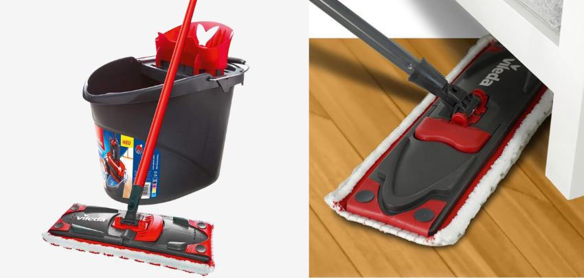 Vileda Ultramax für 20€ - Bodenwischer-Set mit Eimer, Flachwischer 6 Microfaser- Wischbezug