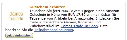 Max Payne 3 (PS3/Xbox 360) ab 15€ *UPDATE* über Amazon Trade-In Gewinn machen