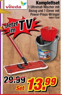 Vileda Wischerset (Wischer, Wringer, Eimer) von 29,99€ auf 13,99€ reduziert