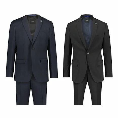 s.Oliver Herren Anzug Zweiteilig Regular Fit Marine Schwarz für 99,90 Euro