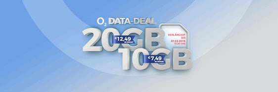 Bis zu 420€ Auszahlung: o2 My Data M für 7,49€ / Monat oder o2 My Data L für 12,49€ / Monat - 10GB / 20GB LTE und EU-Roaming