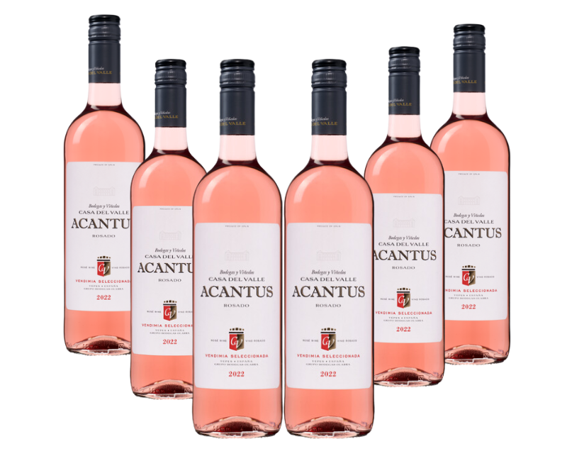 6 Flaschen Acantus Rosado (2022) für 27€ - Spanischer Roséwein
