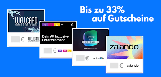Bis zu 33% Rabatt auf Geschenkgutscheine bei Amazon 🎁 z.B. Zalando, Waipu oder RTL+