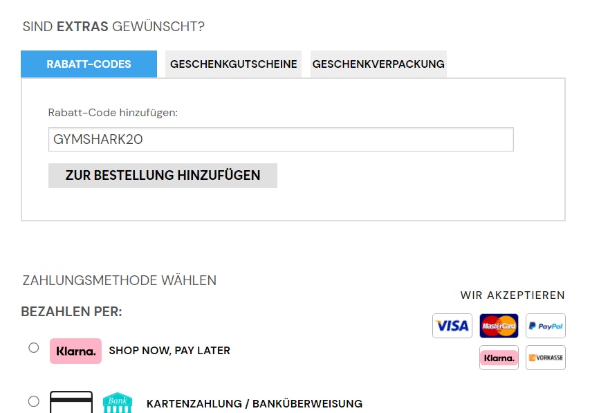 Sportsshoes Gutschein eingeben