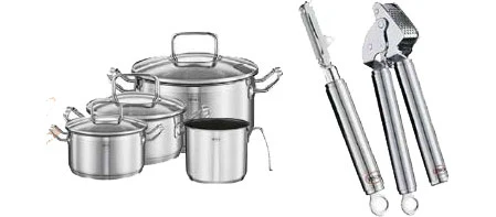 Rösle Koch-Set für 70€ – 4 Töpfe sowie Pendelschäler und Knoblauchpresse