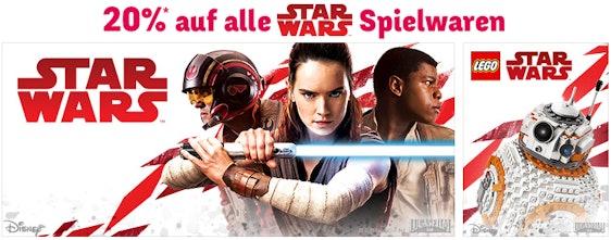 20% Rabatt auf alle Star Wars Spielwaren bei Toys'R'Us - z. B. Lego Star Wars Millennium Falcon für 92€