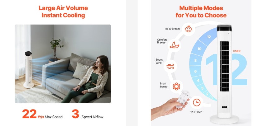 Vevor-Turmventilator-Beispiel Vevor-Turmventilator-Beispiel