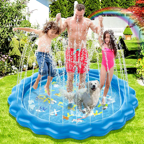 Splash Pad, Sprinkler Matte, 172cm Wasserspielmatte für Kinder,