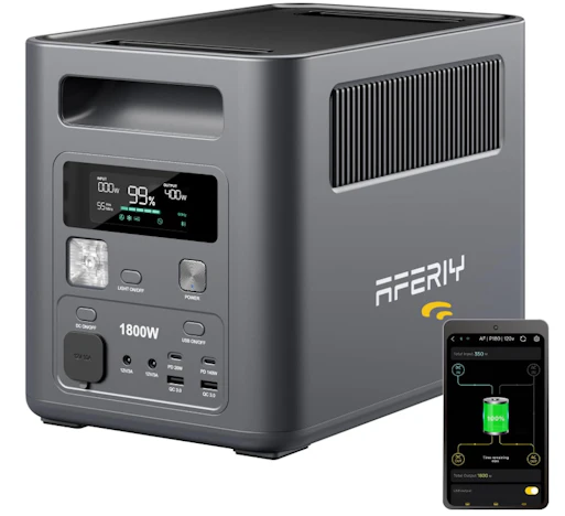 【Prime day-der Tiefstpreis】AFERIY 1800W/1024Wh Tragbare Powerstation, 1 Std Schnellladung, mit APP, 9 Ausgänge