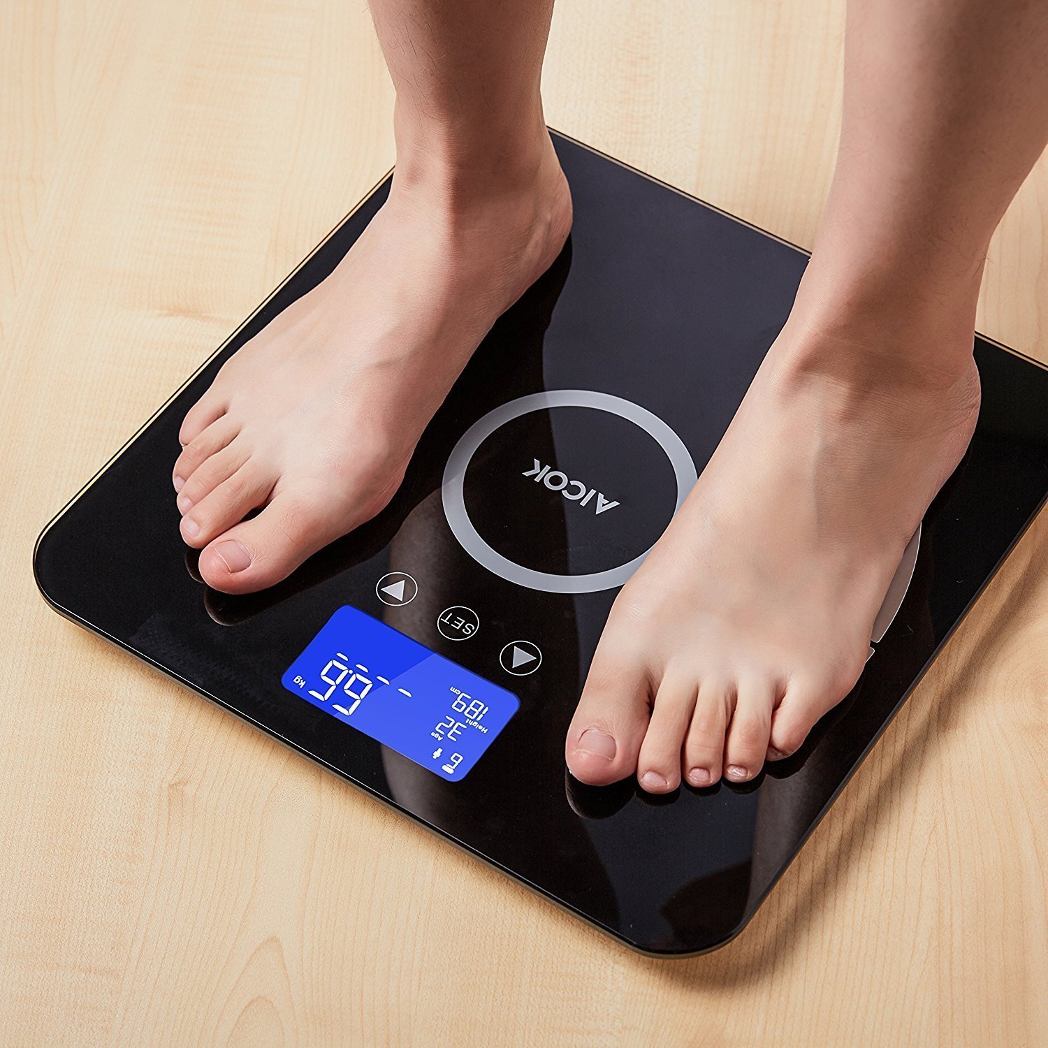 Körperfettwaage BMI Digitalwaage bis 180kg/400lbs für 17,98€