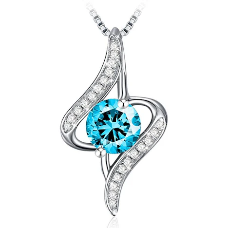 Anhänger Halskette Zirkonia 925er Silber Schmuck Liebe auf ersten Augenblick