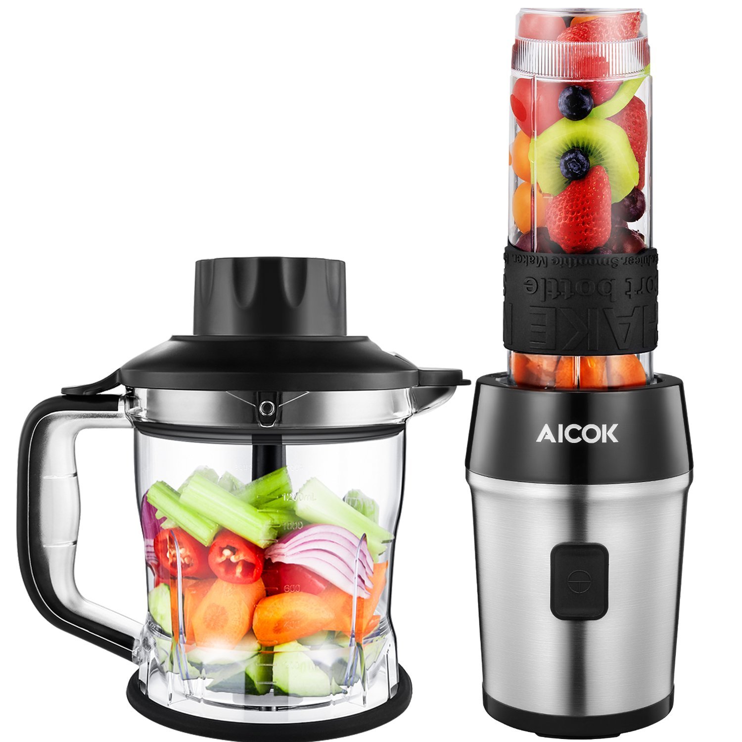 Zerkleinerer Mixer Set 700 W Multizerkleinerer elektrisch + Mini Mixer für 35,99€